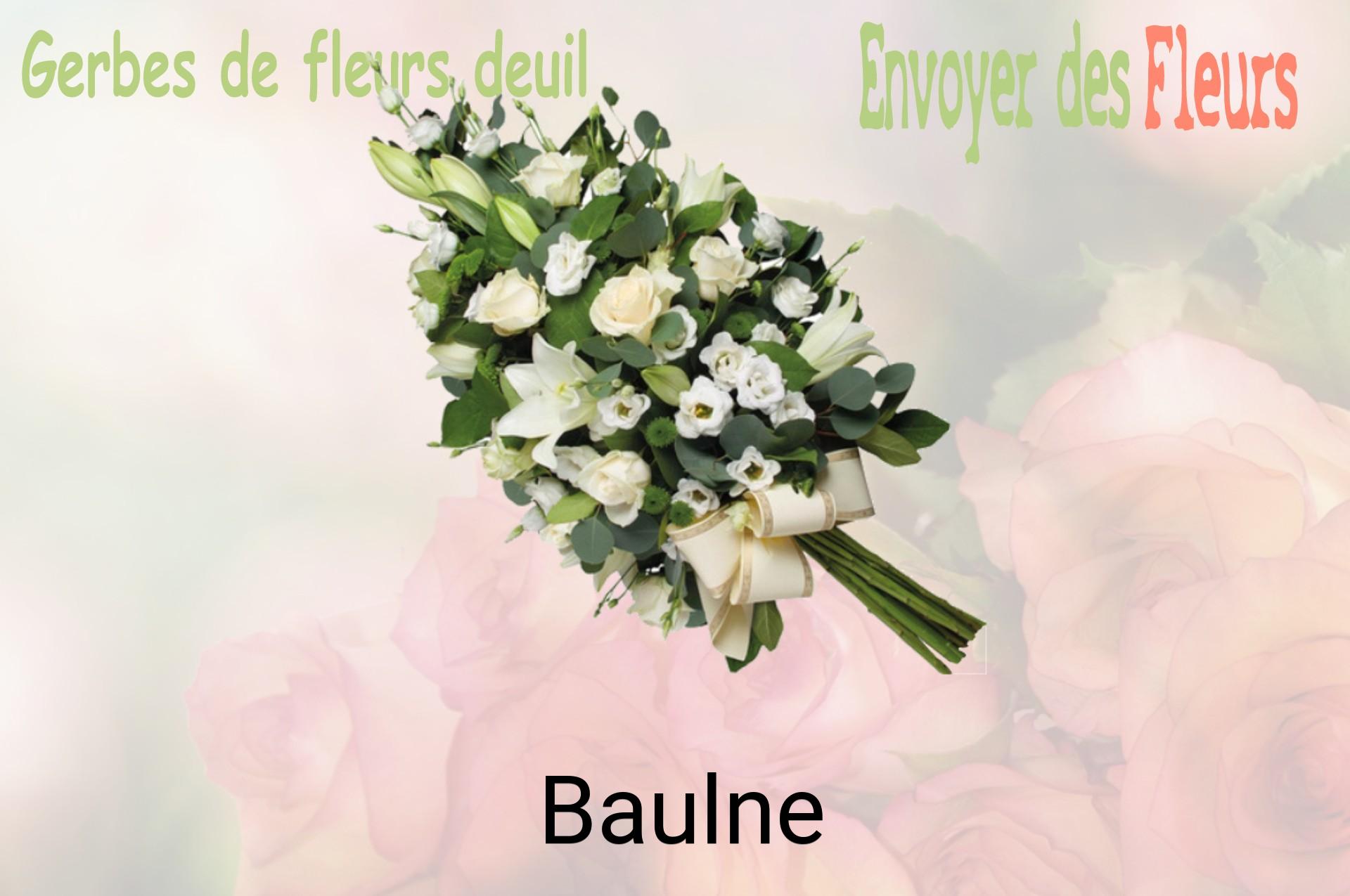 Gerbe de fleurs de deuil livrée à Baulne